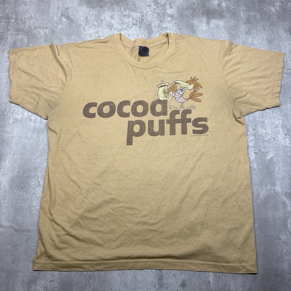 Vintage Cuckoo For Cocoa Puffs Sonny Bird Graphic Brown Tan Shirt Adult L 2009